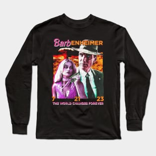 Barbenheimer The World Changes Forever Vintage Long Sleeve T-Shirt